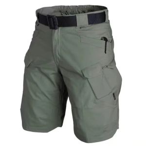 2-PCS Mens Outdoor Tactical Shorts Multi-Functional Pocket Pants Outdoor Waterproof 6 Pocket Cargo Shorts