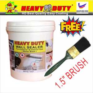 wall sealer 1L WHITE 000 FOR WALL SEALER ( FREE 1.5" BRUSH ) INTERIOR AND EXTERIOR PAINT HEAVY DUTY QUALITY GOOD WATER BASE