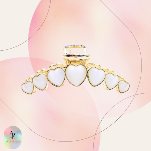 กิ้บหนีบผมรูปหัวใจสีมุกเหลือบทองสไตล์เกาหลี  สำหรับผู้หญิง