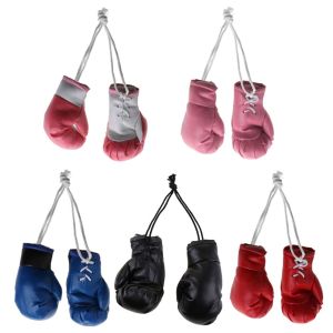 TUO29 2 cái/cặp Nội thất Phụ Kiện Túi Quyến Rũ Xe Dây Chuyền Đồ Trang Trí xe Da Dây Chuyền Thu nhỏ Đấm Găng Tay Găng Tay Mini Găng Tay Đấm Bốc Đấm Bốc Găng Tay Dây Chuyền Găng Tay đấm bốc Treo