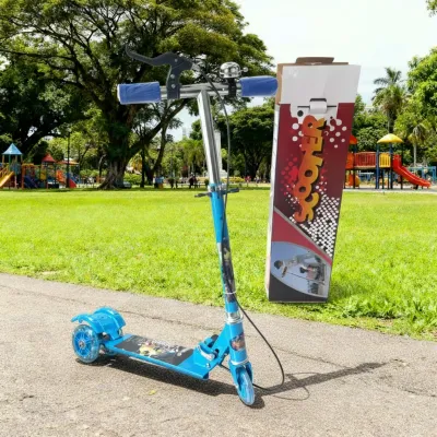 Childrens all-iron scooter three-wheel flash wheel scooter hand brake scooter for kids