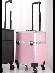 xpkQ Rolling Makeup Case Large Capacity Cosmetic Trolley Lockable Aluminum Makeup Organizer Multifunctional Cosmetic Trolleys 3T7R1