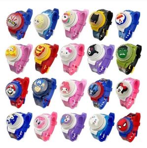 LL - Jam Tangan LED LIGHT Spinner Super Hero Sanrio Kuromi Melody