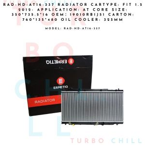 Car Radiator Core Size PA 350*733.5*16 Diameter 28.5 mm M10*1.25 RAD-HD-AT16-337