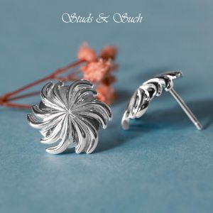[Studs & Such] 925 Silver Fancy Spiral Flower Stud Earrings