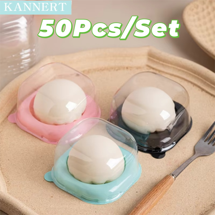 KANNERT 50pcs Chống bụi Khay đóng gói bánh trung thu Nhựa Hình vuông ...