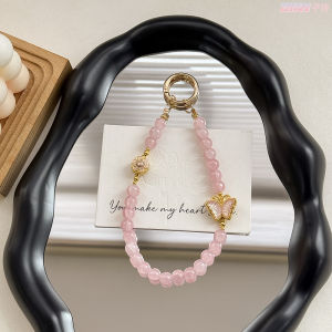 หินธรรมชาติเทียมสายคล้องโทรศัพท์ผีเสื้อโลหะผสมสไตล์ประจำชาติตกแต่งกระเป๋าพวงกุญแจรถอเนกประสงค์สไตล์จีนแบบใหม่