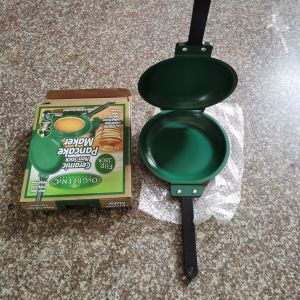 JustLiving 1PC Stainless Steel Double Pan The Perfect Pancake Maker Pancake Pan - Nonstick/Easy To Flip Pan Double Sided Frying Pan for Fluffy Pancakes/Omelets/Cooking Eggs Frittatas