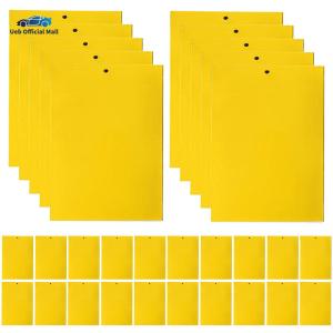 Ueb Official Mall ✪30/50/100 pcs traps gnat gnat sticky killer สองด้าน 8x6/8x4 นิ้วนักฆ่าแมลงสีเหลืองกับแมลงบิน