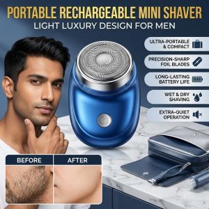Portable Rechargeable Mini Razor Men’s Electric Small Steel Cannon Razor Ultra-long Battery Life Automatic Shaver