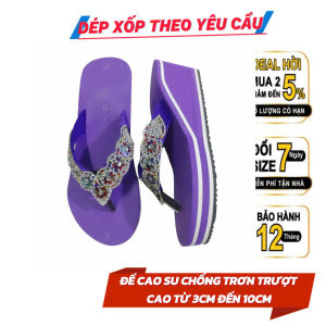 Dép xốp xỏ ngón quai kẹp nữ đính đá đế cao su cứng chống trơn trượt cao thấp đa dạng siêu nhẹ êm ái chắc chắn thời trang