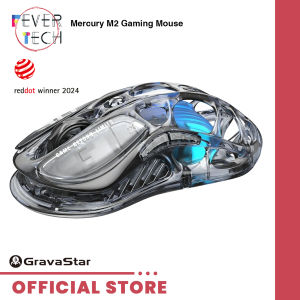 GravaStar Merc M2 Gaming Mouse 26000DPI 1K Hz Polling Rate Highly Sensitive PAW3395 Sensor Mice 5 Programmable Buttons Bluetooth 2.4G Wireless Wired Versatile Connectivity Modes Ultimate Customization Control Ergonomic Hollowed-Out Design 5 Light