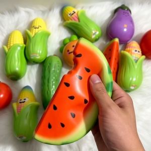 Cute Watermelon Squishy Fidget Kid Slow Rebound Decompression Toy Anti-Stress Slow Rising Fruit Soft Stress Relief Squeeze Toy