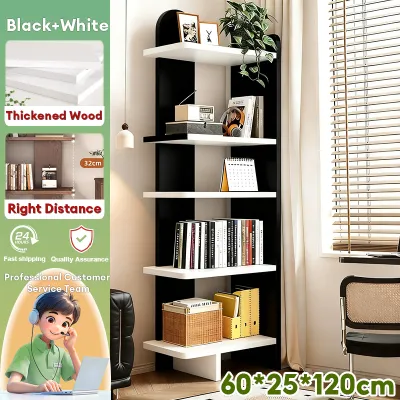 SUNNY 3 Color Wooden Book Shelf Corner Book Rack Multi-Layer Corner Storage Rack For Living Room