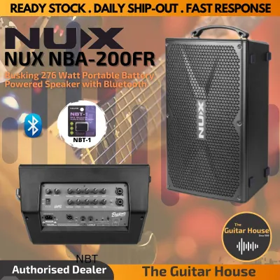 NUX NBA-200FR Busking 276 Watt Portable Battery Powered Speaker Amplifier with Bluetooth (NBA200FR)