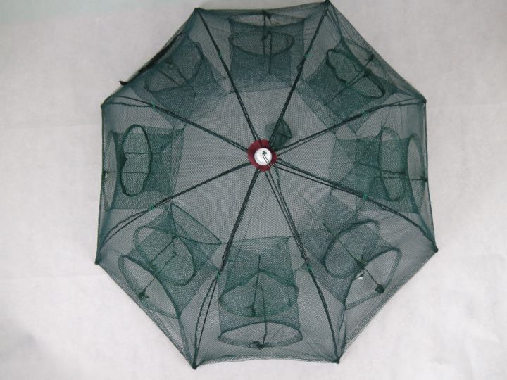 16 Holes Fishing Net Trap Folding Umbrella Portable Automatic Cage