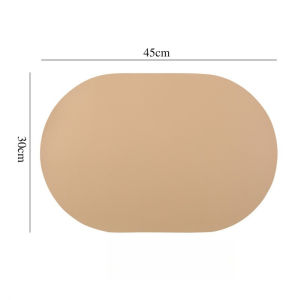 Oval Shape Placemat Faux Leather Placemats for Dining Table Double-Sided Color Wipeable Table Mats Heat Resistant Placemats for Kitchen Wedding Restaurant Table