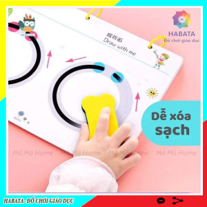 Bộ đồ giáo dục thông minh tập viết tập tô 64 trang có thể xóa được cho bé tặng kèm bút viết xóa
