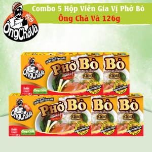 Combo 5 Hộp Viên Gia Vị Phở Bò Gold Ông Chà Và 126g