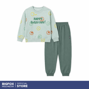 Bộ Quần Áo Nỉ Bé Trai Bigfox 3-8 Tuổi N26 Set Bộ Thu Đông Dài Tay Mặc Nhà Mặc Đi Chơi Cho Bé 11-25kg