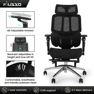 MUSSO H80 PRO Ergonomic Chair 6D Armrest and Adjustable Headrest with Adjustable Back Height