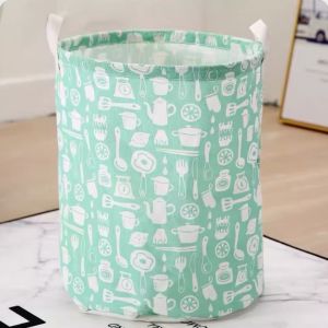 Foldable Sundries Laundry Basket - Stylish Cotton & Linen Storage Container for Clothes Toys & Daily Items Foldable