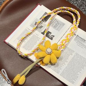 GURUNGMANI Ins Flower Mobile Phone Lanyard Universal Handmade Phone Case Lanyard Multi-functional Strong Outdoor Bag Strap Rope Women