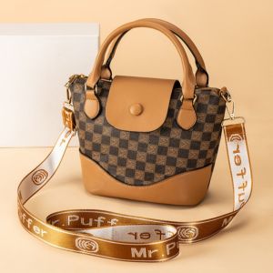 Retro prints Leather Shoulder Sling Bag For Women Korean New Style Top-handle Bags With Sling