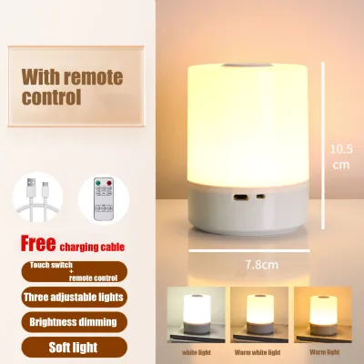 Night Light Bedside Table Lamp Rechargeable Touch Lamp Portable Bedroom Ambient