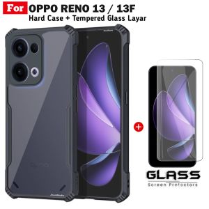 Paket Case Oppo Reno 13 13F 4G 5G Shockproof Fusion Armor Free Anti Gores Layar Clear Premium