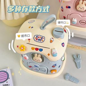 Namiki mushroom design piggy bank for children girls storage box with lock FREE 3D sticker