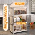 IMUTO Foldable Storage Cabinet - Heavy Duty & Waterproof | Space-Saving Organizer for Home/Dorm/Office with Wheels, Lockable Doors. 