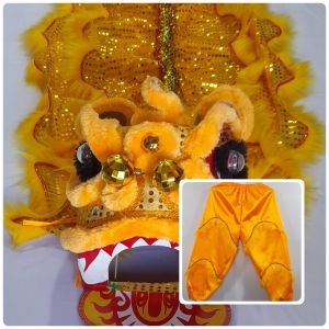 Combo đầu lân quàn lân Lớn cho bé từ 2-8 tuổi  bao gồm đuôi kim sa may 2 lớp/ đuôi vải. Shop tặng kèm pin