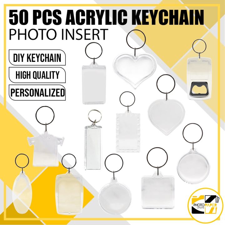Acrylic Keychain Photo Insert [ 50pcs/pack DIY Keychain Making