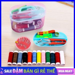 Bộ Kim Chỉ Khâu Vá Đa Năng 55 Chi Tiết / Hộp kim chỉ 55 món đa năng đầy đủ các màu và kéo cắt chỉ + dây đo...