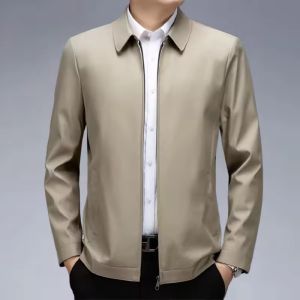 ManStyle-a Bomber Jacket for Men with Zipper and Pockets Polo Neck Windbreaker Motorcycle Jackets