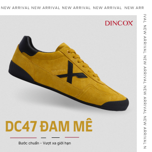Giày Sneaker Nam Nữ Dincox DC47 YELLOW Micro Suede Thời Thượng Shoes Đế Bằng Bền Và Nhẹ Hơn