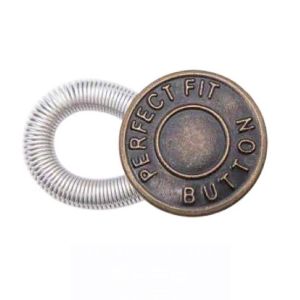 WININ 10Pcs  loại đàn hồi Nút lò xo Phụ kiện mở rộng Quần dài co giãn Nút quần jean Có thể điều chỉnh 17mm Nối Dài Vòng Eo