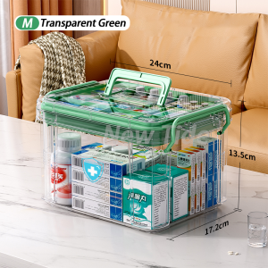 First Aid Box Medication Storage Box Household Outdoor Portable Multi-layer Handle Emergency Medicine Container Dustproof