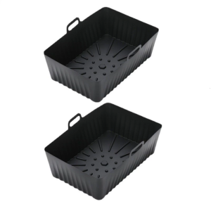 Pack of 2 Hot Air Fryer Silicone Rectangular Hot Air Fryer Baking Paper Air Fryer Basket for Air Fryer