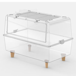 【SG STOCK】【ASSEMBLED】Bucatstate 70cm Hamster Starry Sky Cage 360° Full Transparency Acrylic Widened Front Door Ventilation Detachable And Washable Hamster Large Space Super Villa
