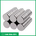 Nam châm đất hiếm tròn không lỗ kích thước 12x5mm, nam châm vĩnh cửu trắng từ tính siêu mạnh.