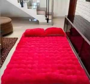 Kasur Santai Depan Tv Lantai  Bulu Halus Lembut Tebal gender Rasfur Bonus 2 Bantal 170x130/180x140