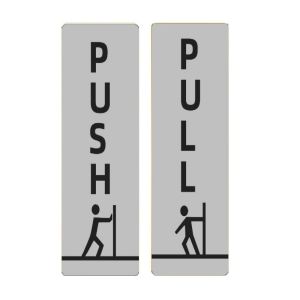Push Pull Sign Board 1Pair 3D Hollow UV Print Acrylic Modern Door Signage High-Adhesive Backing