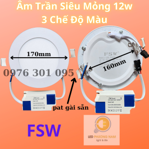 Đèn Led Âm Trần 3 Màu 12w