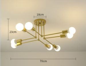 YHLAMP Nordic Chandelier Ceiling Lamp Modern Design For Living Room Metall Chandelier For Bedroom Dining Table Ceiling Light Indoor Center Light For Modern Design LED Creative 6 Heads Light 220V E27 Ceiling Lamp Living Room Light