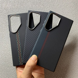 Carbon Relief Color Texture Magnetic Case For Samsung Galaxy S25 S24 Ultra S23 Fashion Lens Wireless Charging Hard PC Cover Capa