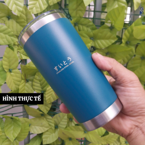 Cốc giữ nhiệt JAPAN inox 304 dung tích 600ml có nắp đậy chống tràn hàng nhập bãi chưa sử dụng