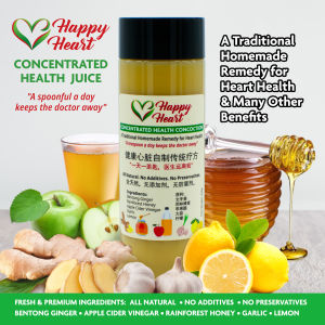 Happy Heart Elixir: Bentong Ginger Pure Honey Apple Cider Vinegar Lemon and Garlic mix.