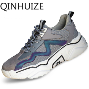 QINHUIZE Lightweight safety shoes mens anti-smashing and anti-piercing work shoes steel toe cap shoes safety protection work safety boots